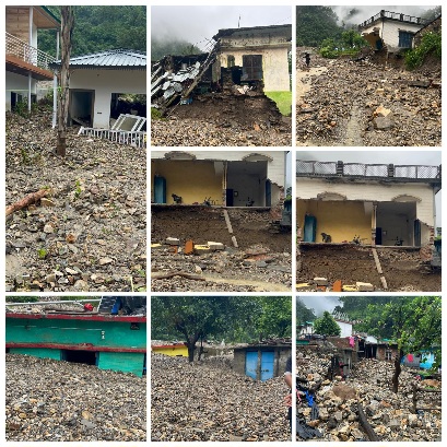 यमकेश्वर के हेंंवल नदी और अन्य गदेरे उफान पर, बैरागढ में नदी ने मचाई तबाही, कई मकानों की हुई क्षति